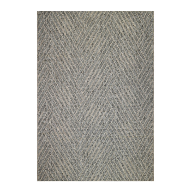 Contemporary Geometric High-Low Performance Indoor/Outdoor Area Rug, Rectangle 9' x 12'