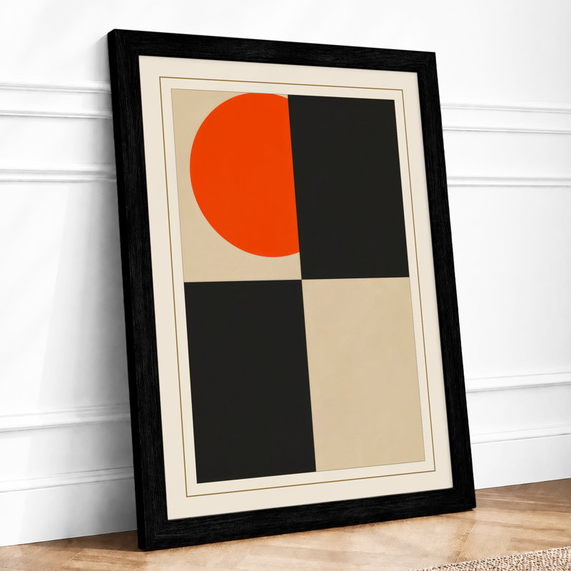 Study in Four Geometric - Framed Print, A3 - 42.0 x 29.7 cm, Black