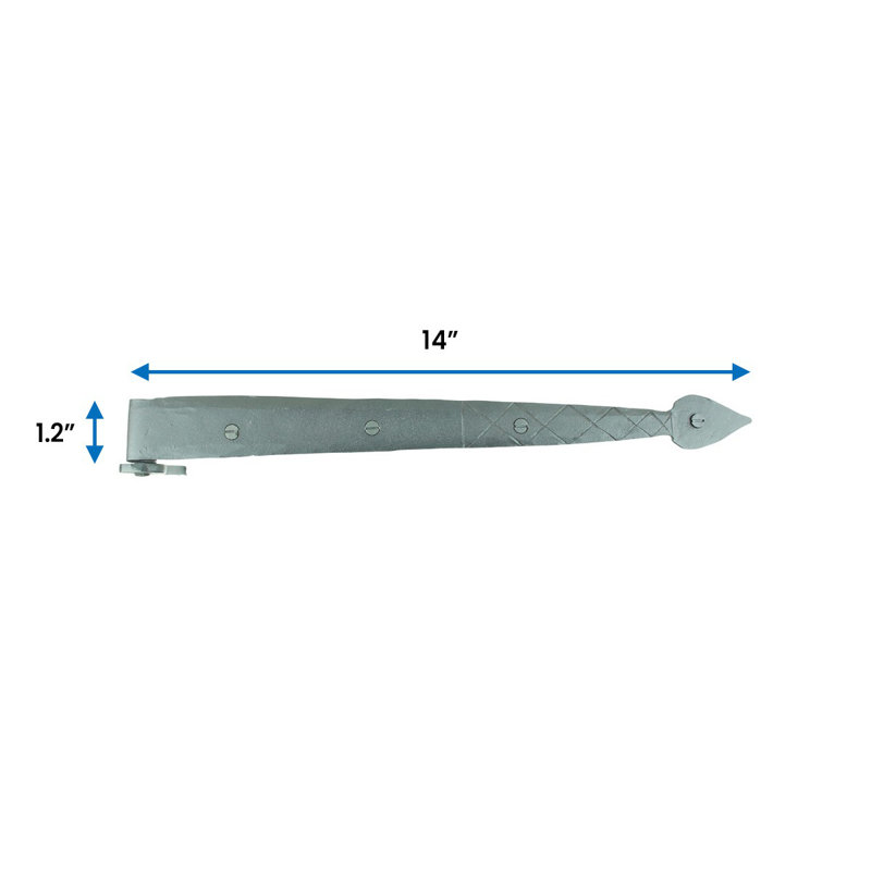 Charnière de porte simple h 1,25 po x l 14 po