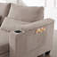 Chaise longue en velours côtelé Alice avec porte-gobelets, USB et rangement-114499550
