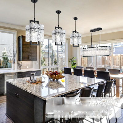 Black Crystal Chandelier Kitchen Island