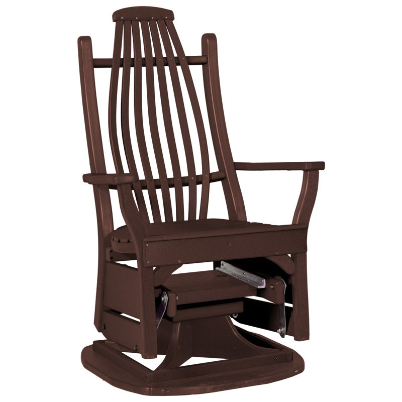 Fauteuil coulissant en bois cintré, Brun Tudor