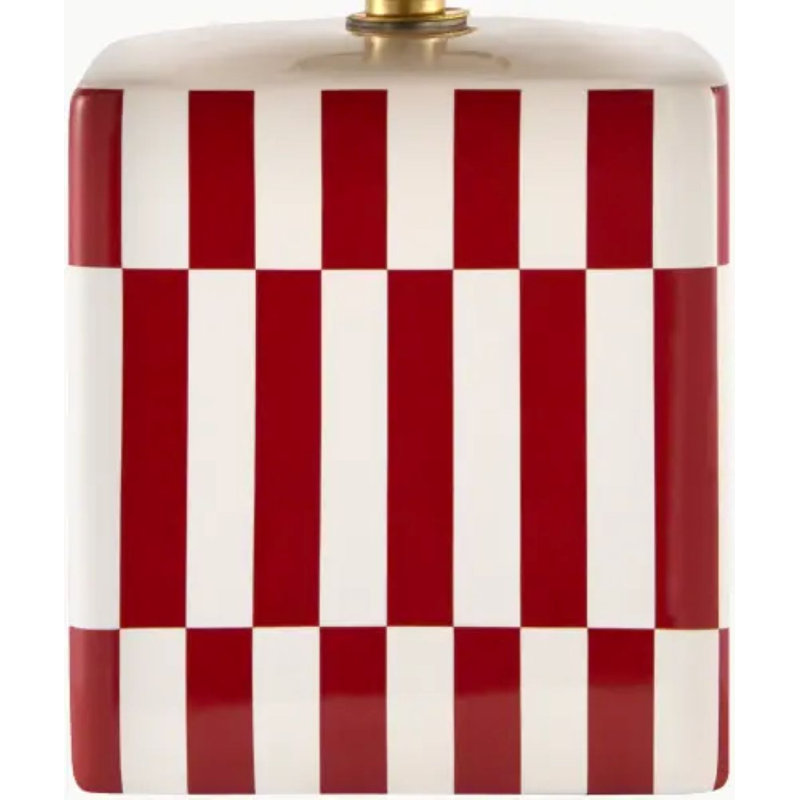 Lampe de table Evert, Rouge, Blanc, Lin