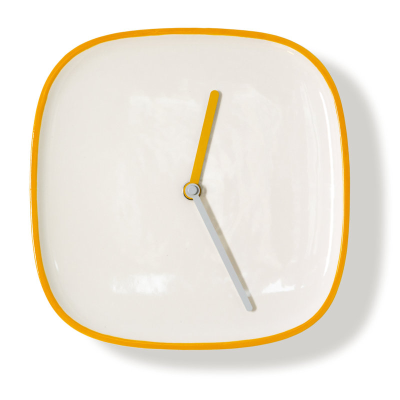 Metal Wall Clock, Yellow / White