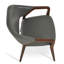 Fauteuil rembourré gris Luna