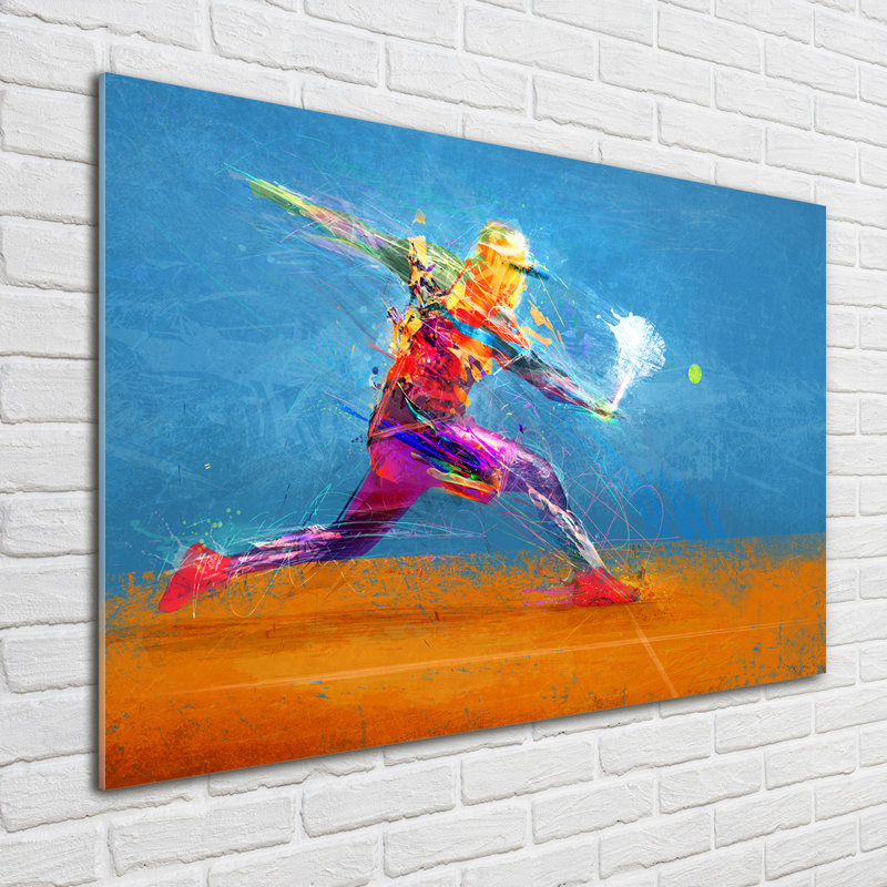 Tennis Player - No Frame Print on Glass