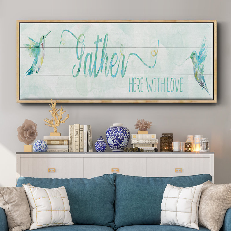 «Gather Here», toile encadrée, H 20 po x l 50 po