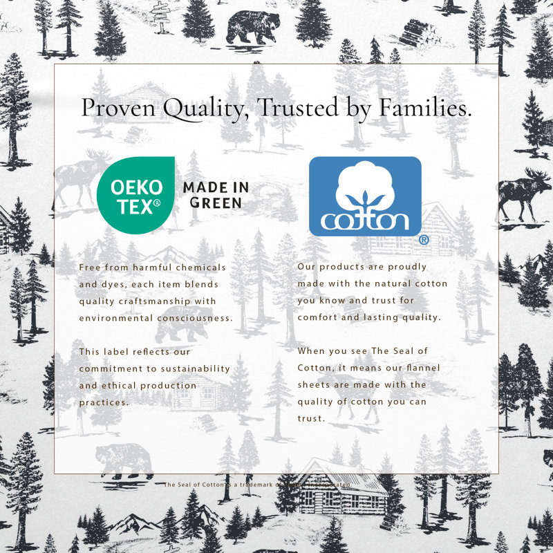 Ensemble de draps 100% flanelle d'hiver en coton turc, Givre de décembre, Très grand californien avec deux taies d'oreiller