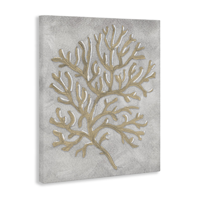 Dessin sur toile gris corail, design par Patti Bishop, H 20 po x l 16 po