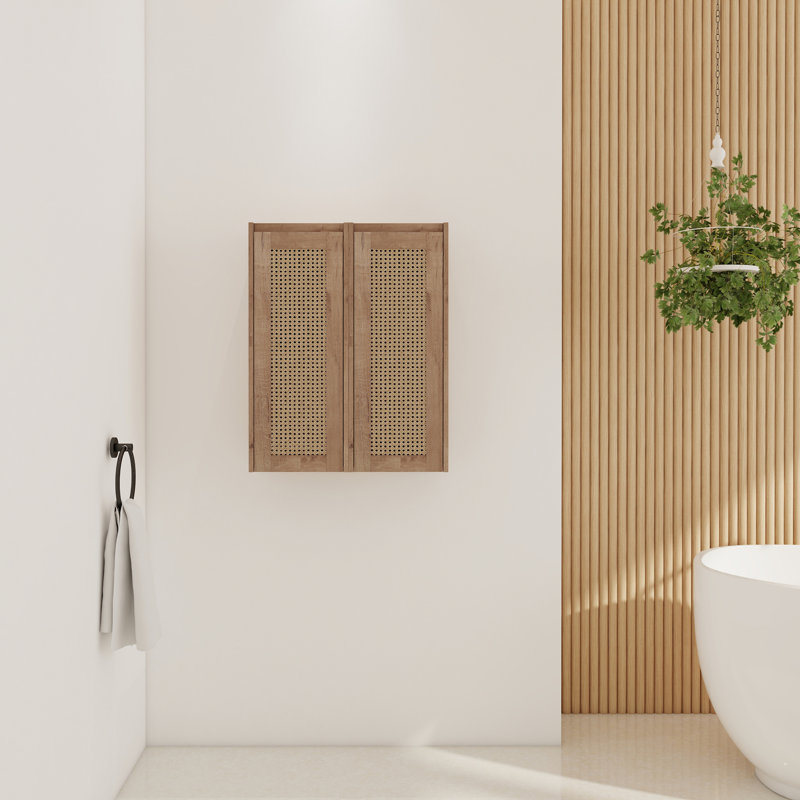 Armoire de salle de bain latérale, portes à fermeture douce, conception à fixation flottante