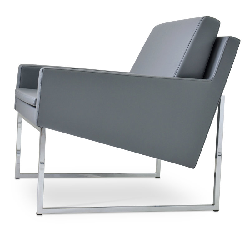 Fauteuil Nova, Similicuir gris