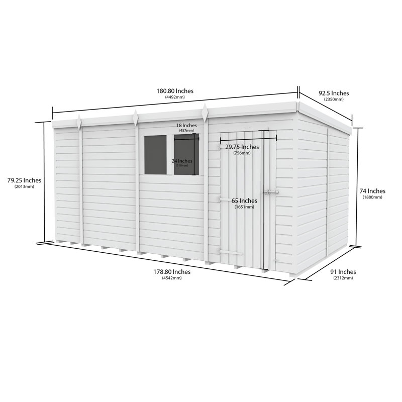 15x8 Pent Composite Shed