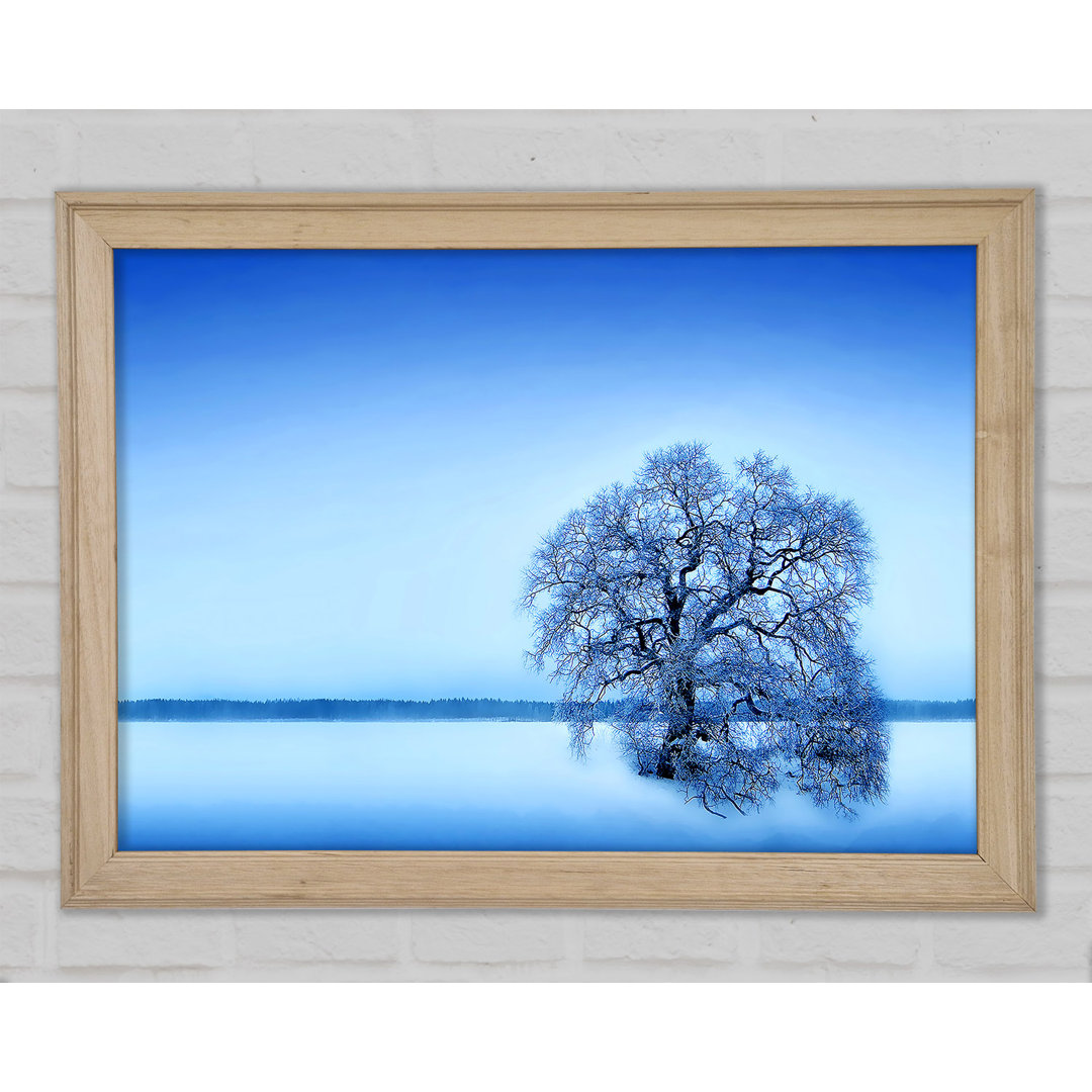 Blauer Winterbaum - Druck