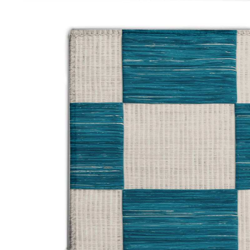 Tapis d'intérieur et d'extérieur à carreaux beige, Rectangle 4pi x 6 pi