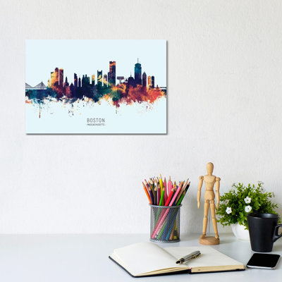 Boston Massachusetts Skyline by Michael Tompsett - Print on Canvas