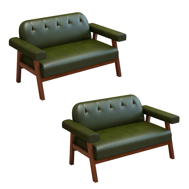 Banc rembourré en similicuir, Vert