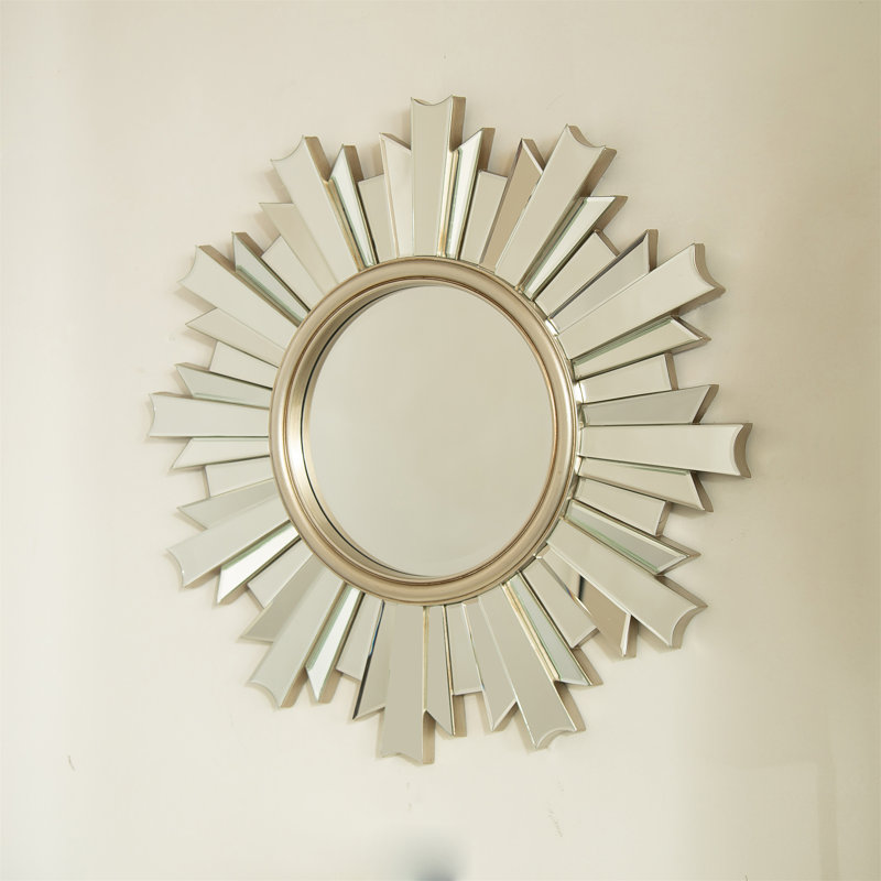 26'' Wall-mounted Sunburst-shaped PU Art Decorative Mirror