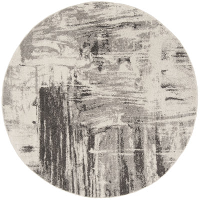 Riebe Abstract Ivory/Gray Area Rug