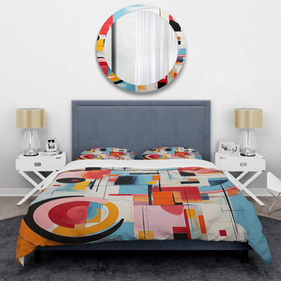 Ensemble de housse de couette Pop Art Geometric Harmony I - microfibre de polyester
