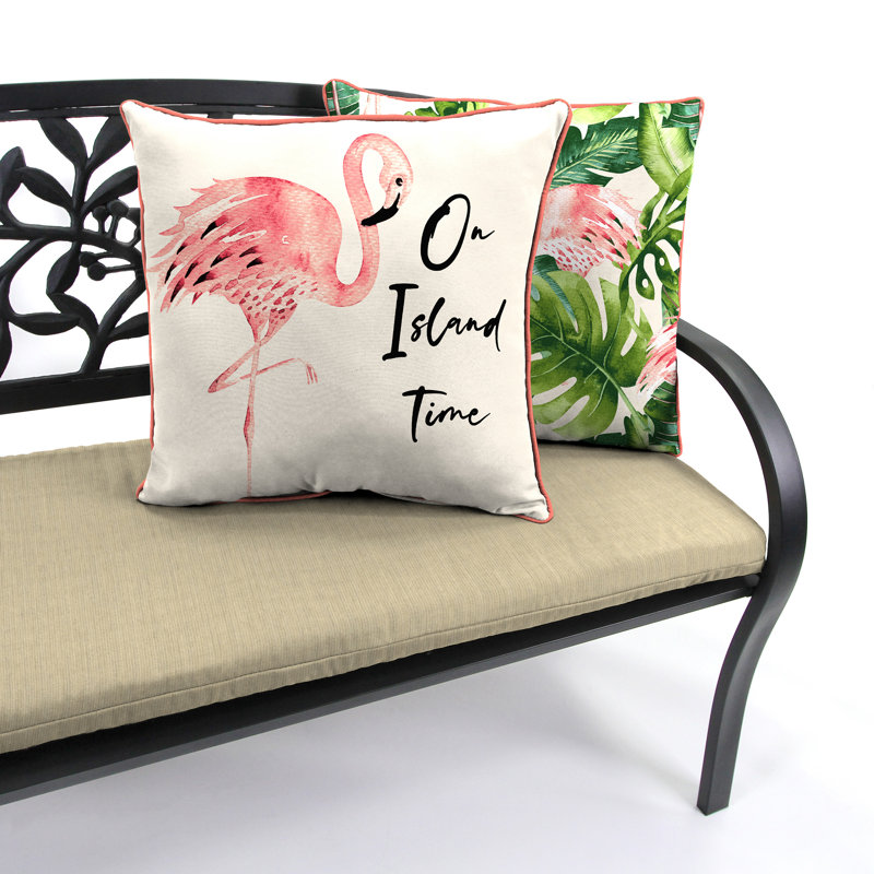 16" x 16" Outdoor Throw Pillow with Welt, On Island Time Reversible