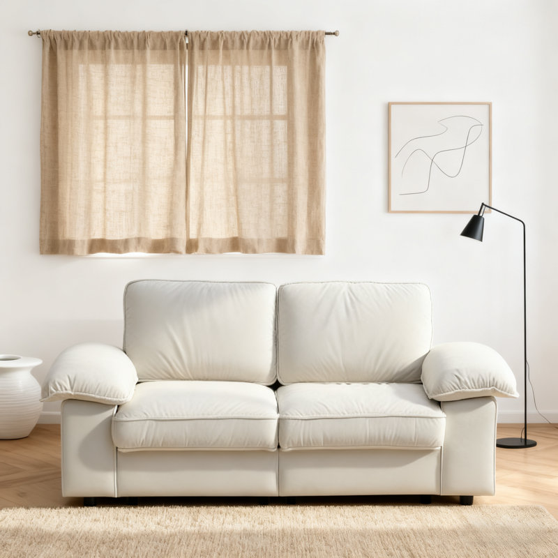 78.74" Cream White Velvet Loveseat Sofa – Soft Durable Upholstery, Built-In Hidden Storage | Space-Saving Compact Design for Small Living Rooms & Apartments
