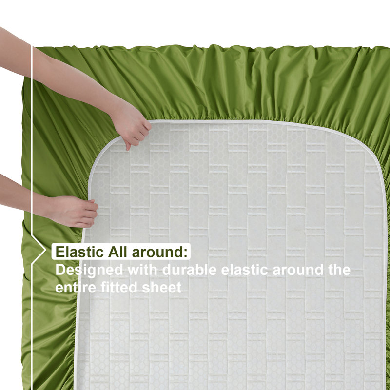 King Size Calla Green Microfiber Deep Pocket Sheet Set