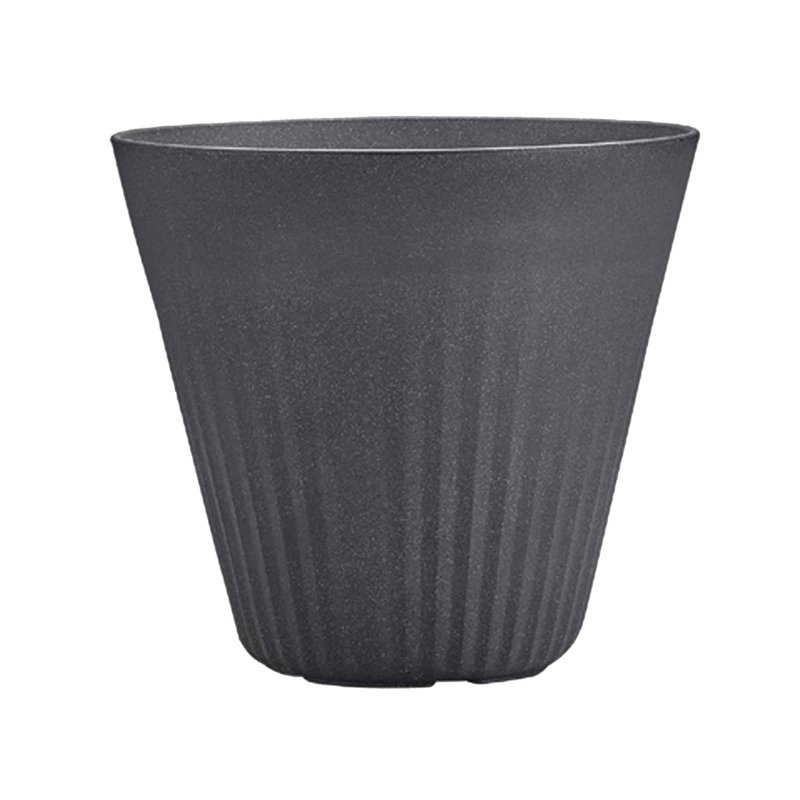 Fold Circular Positive Upcycled Plastic Planter for Indoor/Outdoor - Small (), Bedrock, 22" H x 22" W x 22" D