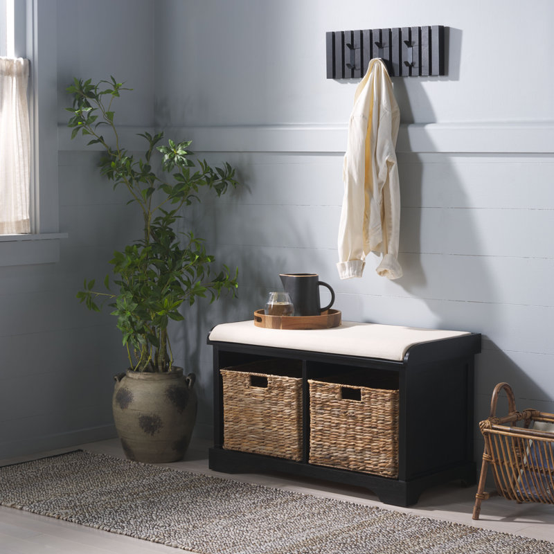 Banc de rangement Fotina, Noir, noir, noir, noir