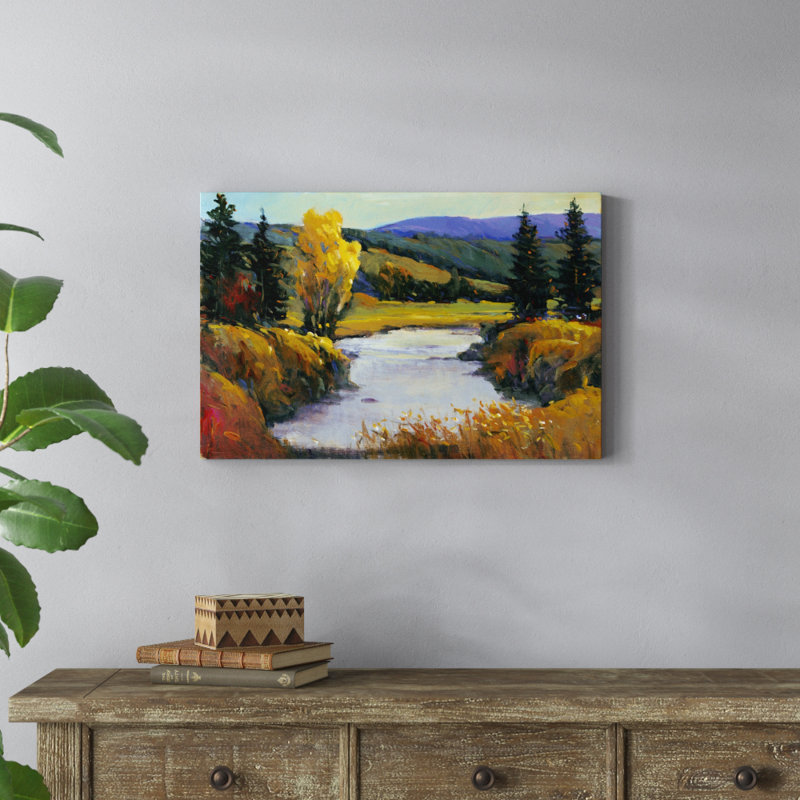 «Purple Mountain View I», peinture sur toile, H 20 po x l 30 po