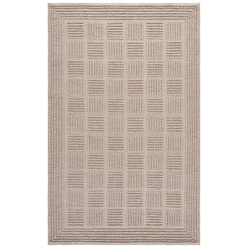 Andes Natura Hand Woven Wool; Cotton; Recycled P.E.T Solid Color Indoor Rug, Rectangle 4' x 6'