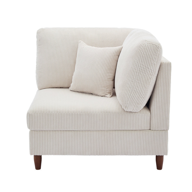 Mordecai 95Cm Wide Side Chair, Beige Corduroy