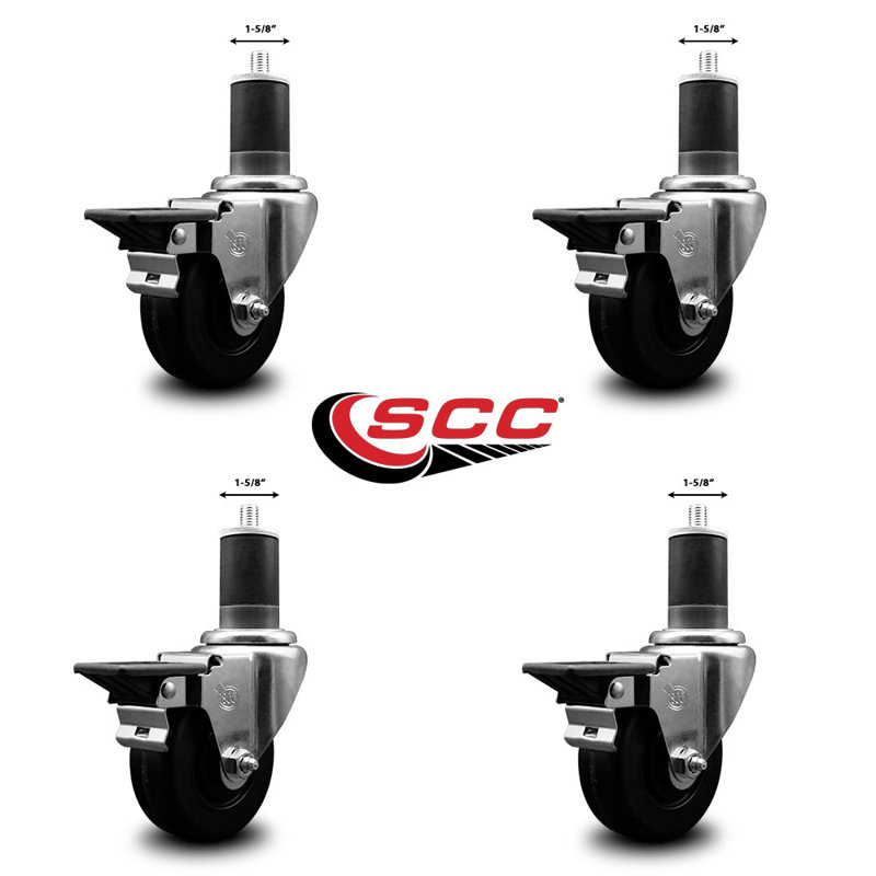 Ensemble de roulettes extensibles pivotantes avec frein Phenolique SCC PLB 3,5 po x 1-5 / 8 po