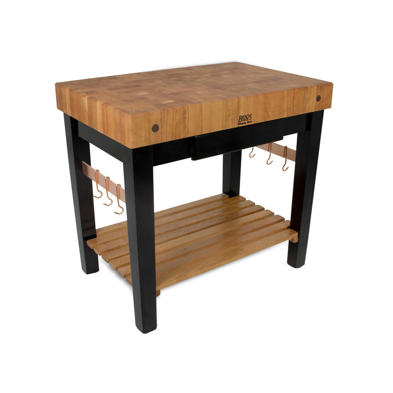Rouge et Noir Kitchen Cart, 36" H x 36" W x 24" D