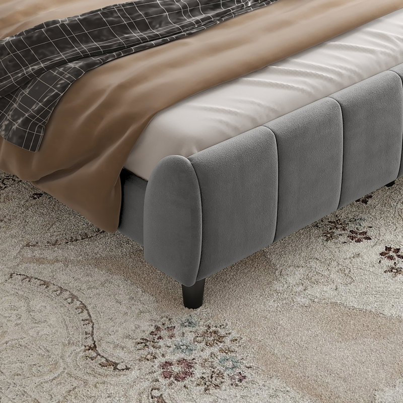Daycia Upholstered Single (3') Velvet Bed Frame