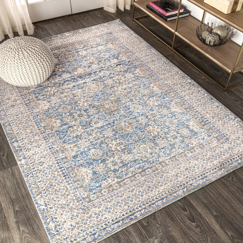 Stirling English Country Argyle Indigo Blue Rug, Rectangle 3' x 5'