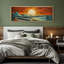 «Sun and Moon Oceanic Sunset Waves And Sun Dynamic Sea Landscape», reproduction d'art sur toile-98042173-111665154