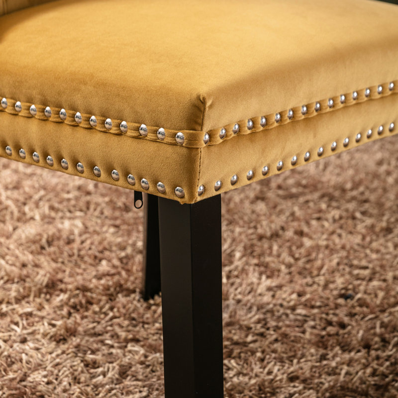 Chaise rembourrée contemporaine en velours, 2 pièces, doré, Sw2001gl - Tissu épais et luxueux pour un look élégant avec un revêtement doré, un dossier confortable