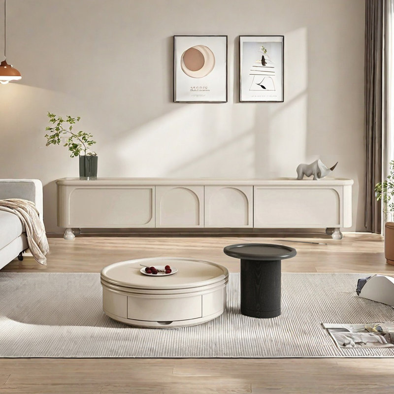 Wood TV Stand and Coffee Table Set