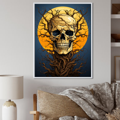 «Happy Full Moon Skull» souriant, reproduction sur toile