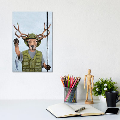 Fisherman Deer by Coco De Paris - Wrapped Canvas Painting