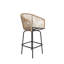 Pcs Outdoor Bar Set With Swivel Bar Chairs And Dpc Wood-like Round Bar Table In Grey