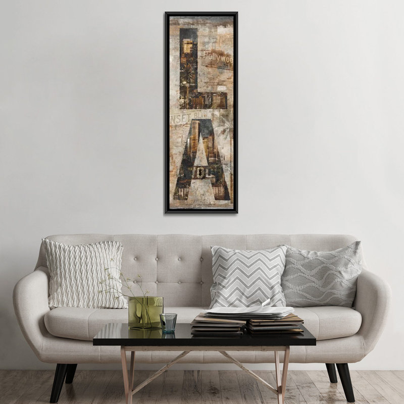 «LA Vertical», impression sur toile, H 60 po x l 20 po x P 1,5 po, Toile avec cadre noir