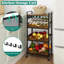 Chariot de rangement roulant à 4 niveaux avec plateau en bois, organisateur polyvalent sur roulettes pour café, artisanat, maquillage, garde-manger et rangement de cuisine