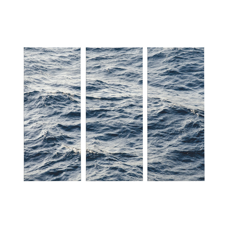 «Coastal Ocean Waves», ensemble de 3 impressions sur toile tendue