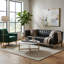 Canapé Chesterfield 3 places en polyuréthane noir, pieds en pin, style moderne.-2051896843