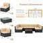 Ensemble de conversation modulaire en rotin 7 pièces avec foyer-2005392536-2005392538