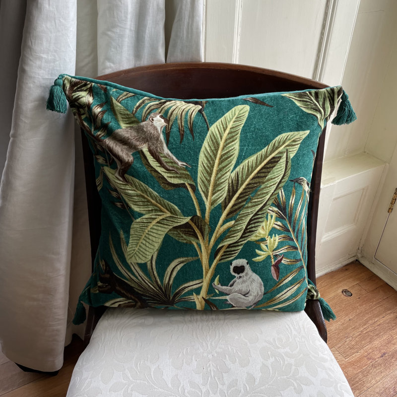 Jester Animal Print Green Square Cushion