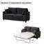 Canapé-lit convertible moderne avec matelas coulissant, canapé modulaire rembourré 2 places pour petits espaces