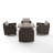 Arbedella Wicker 4 - Person Patio Conversation Set with Cushions-58843262