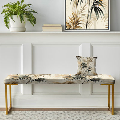 Driftwood Zen Tropical - Banc rembourré doré